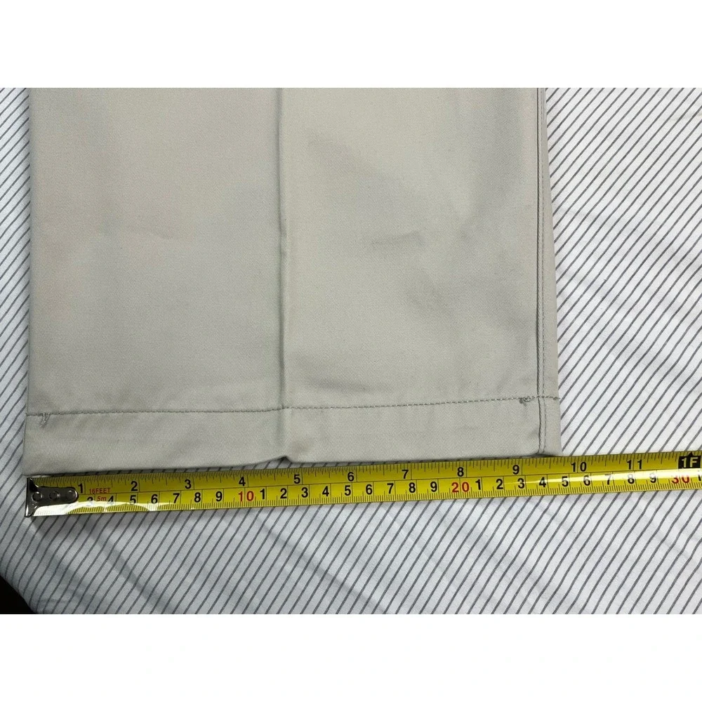 Haggar Mens Khaki Pleated Chino Pants 42x29 Relaxed Fit Cotton Trousers New‎